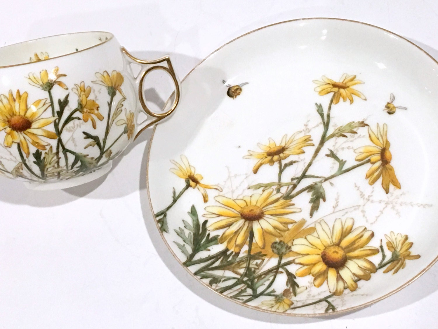 Brown Eyed Susan Victorian Tea Cup and Saucer, Tea Set, English Bone ...