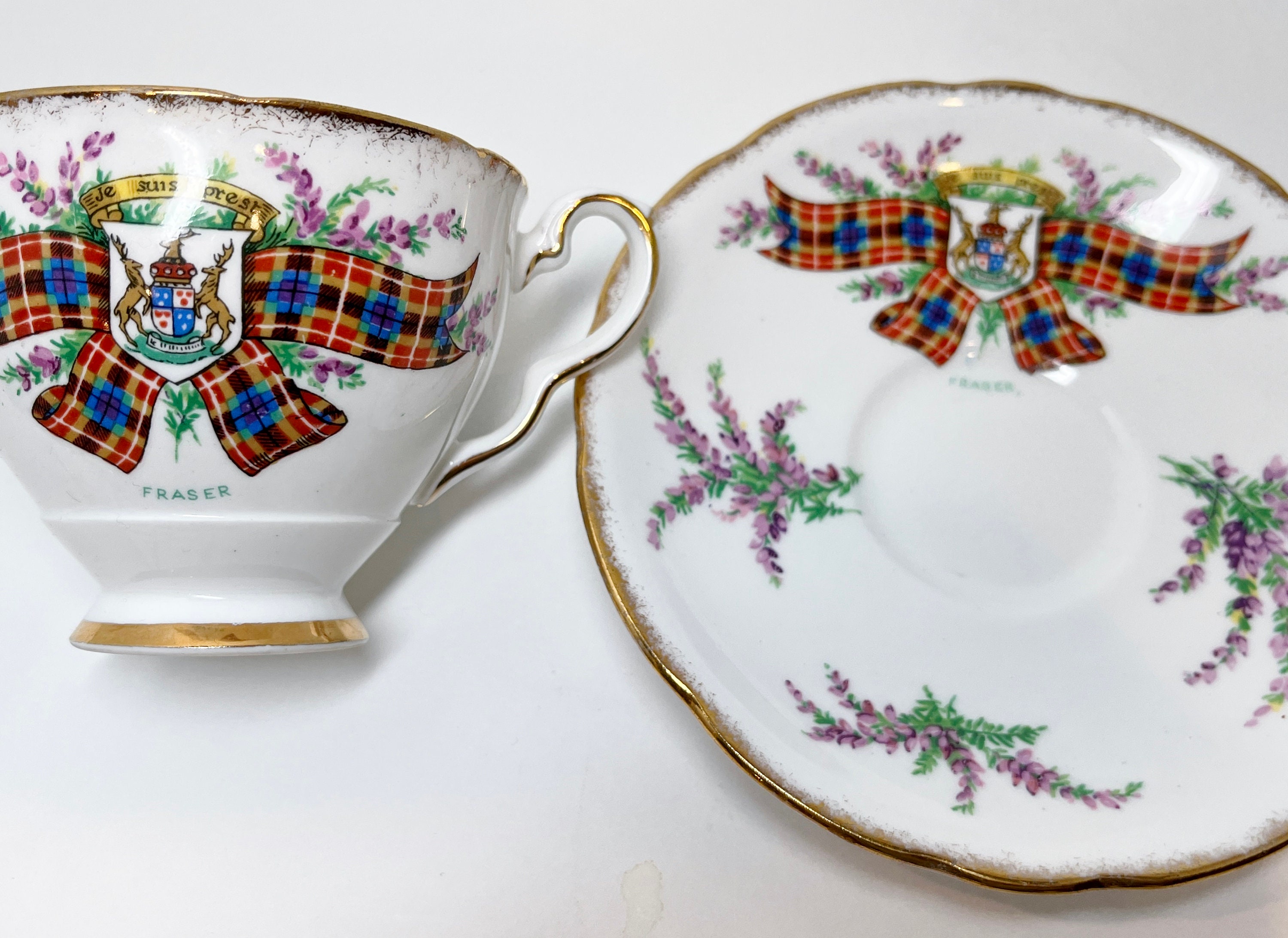 Fraser Clan Teacup and Saucer, Royal Standard Teacup, Scottish Teacups
