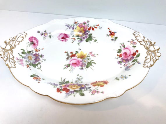 Derby Posies Basket, Royal Crown Derby, Floral Dish, Antique Plates Vintage, Antique Oval Dish, c.1925, Gift for Her, Birthday Gift