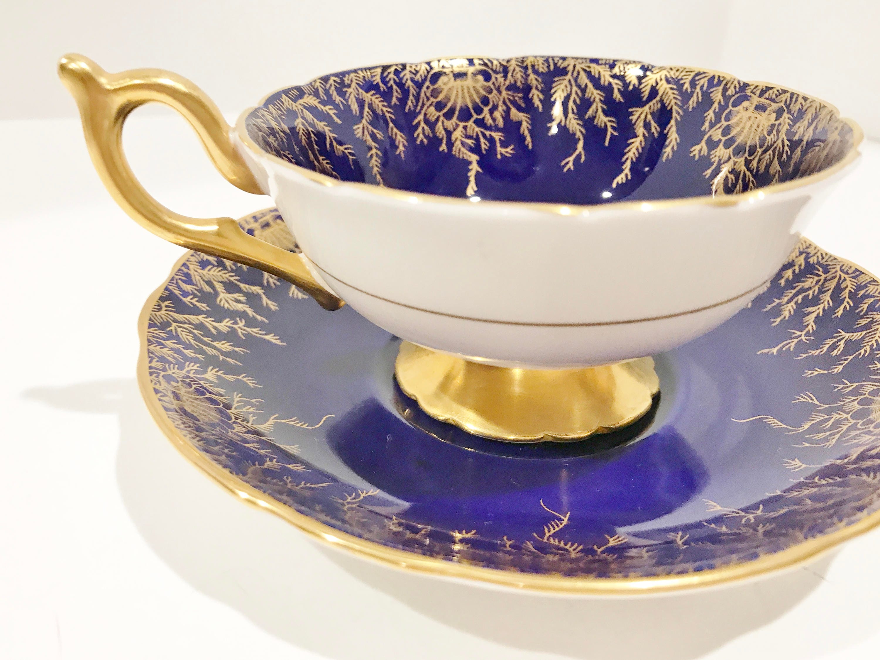 Coalport Tea Cup and Saucer, Tea Cups and Saucers Vintage, English Bone China Tea Cups, Antique