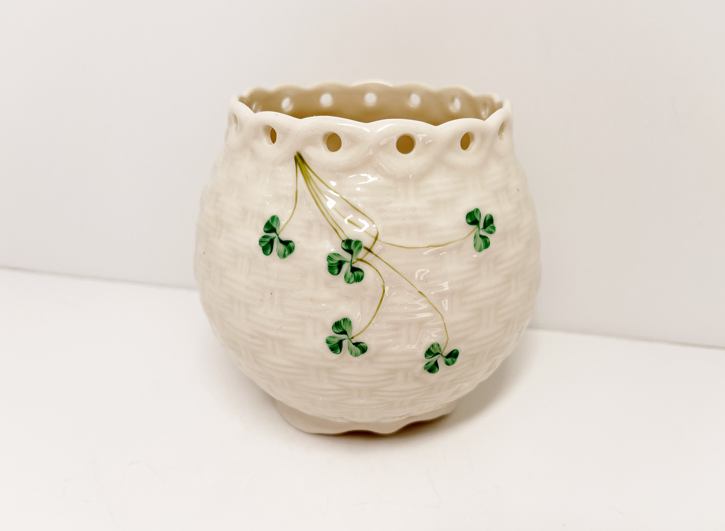 Shamrock Belleek Vase, Irish Vase, Belleek China, Irish Porcelain, Made