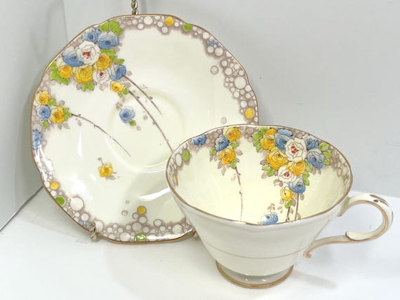 Paragon Teacup and Saucer, Double Warrant, Summer Roses, Antique Teacup, Housewarming Gift, Anniversary Gift, Gift for Her