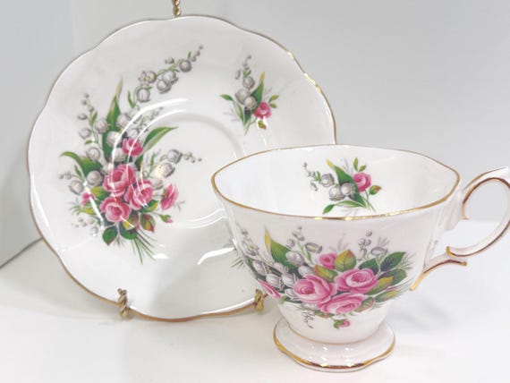 Royal Albert Teacup and Saucer, Lily of the Valley Pattern, English Teacup, Floral Teacup, Gift for Her, Gift for Friend, Anniversary Gift