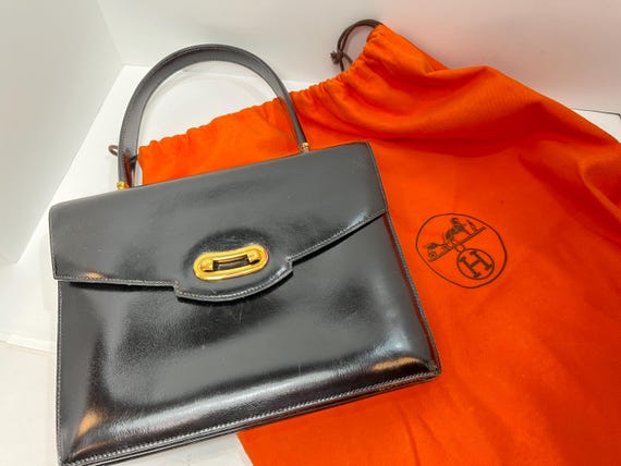 Hermes Handbag Hermes Purse Prestige Bag Leather Bag Black Handbag Gifts for Her Anniversary Gift Designer Bag Etsy UK