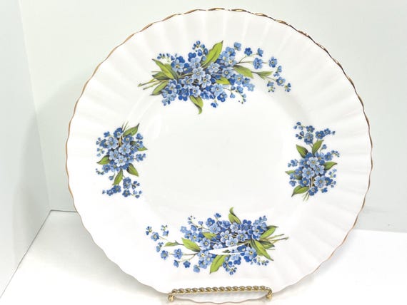 Forget Me Not Plate, Royal Ascot Bone China, Floral Plate, Gardener Gift, Friend Gift, Housewarming Gift, Gift for Her, Matching Plate