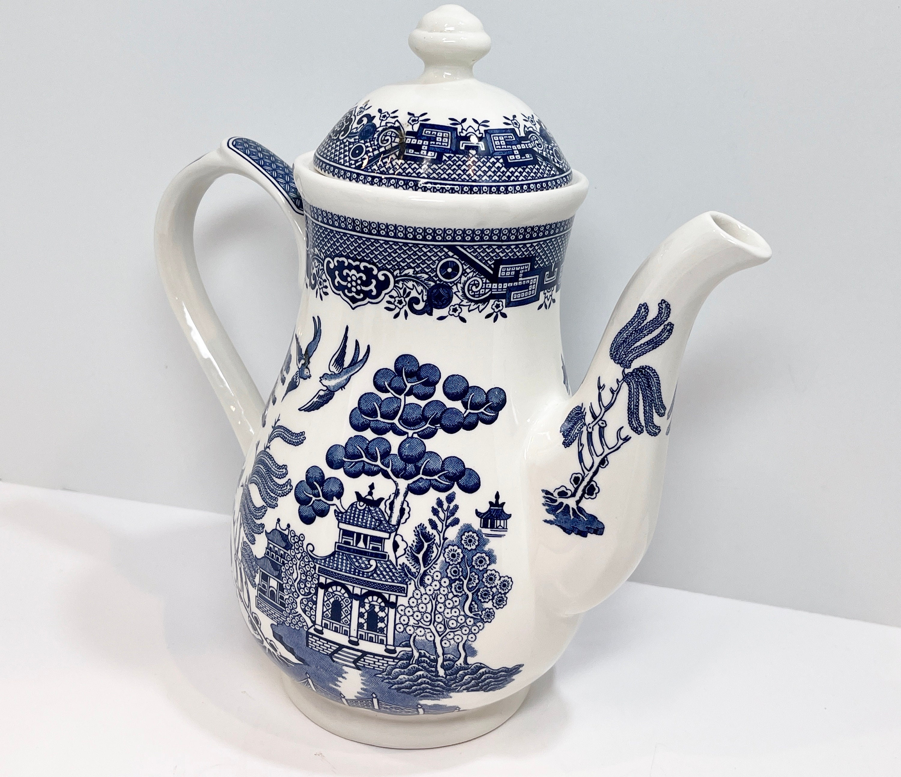 Churchill blue willow teapot deals