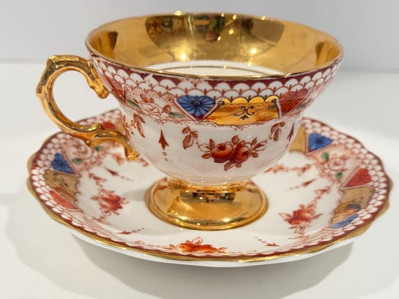 Rosina Teacup and Saucer, Gold Teacup