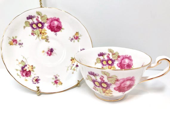 Royal Chelsea Teacup and Saucer, Floral Teacup, Gift for Her, Gift for Friend, Housewarming Gift, Anniversary Gift, Vintage Teacup