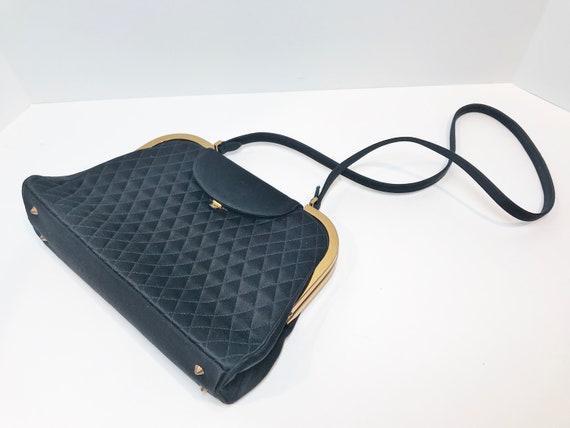 Judith Leiber Purse, Leiber Shoulder Bag, Designer Purses, Designer Bag, Black Satin Purse,  Leiber Bag, Leiber Cross Body Bag