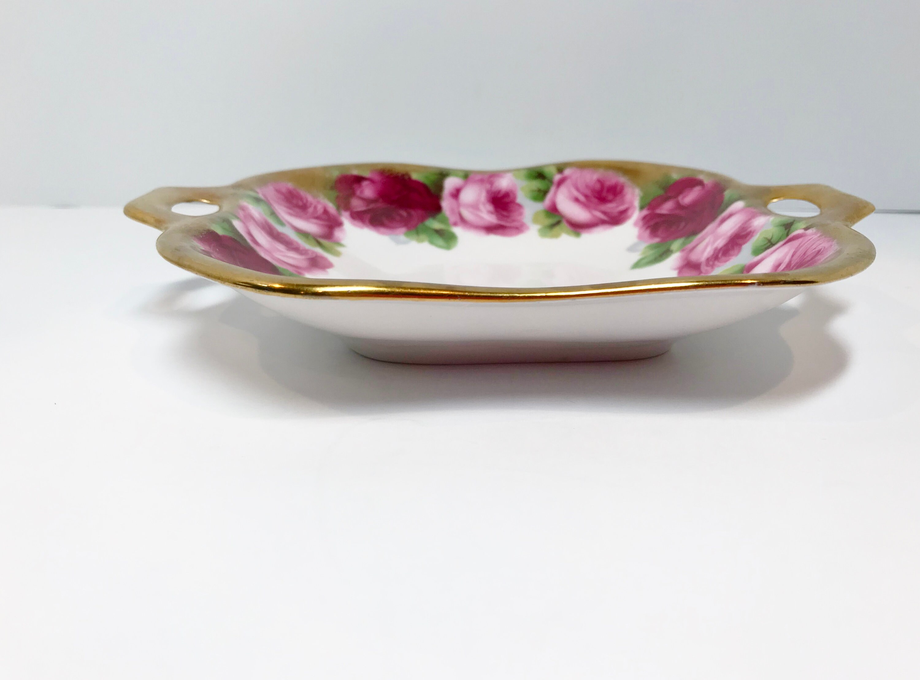 Old English Rose Dish by Royal Albert Bone China, Big Rose Plate, Antique Plates Vintage