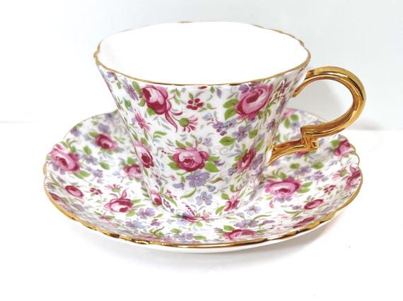 Royal Standard Teacup and Saucer, Rose Teacup, Vintage Teacup, Floral Teacup, Gift for Her, Anniversary Gift, Gift for Friend