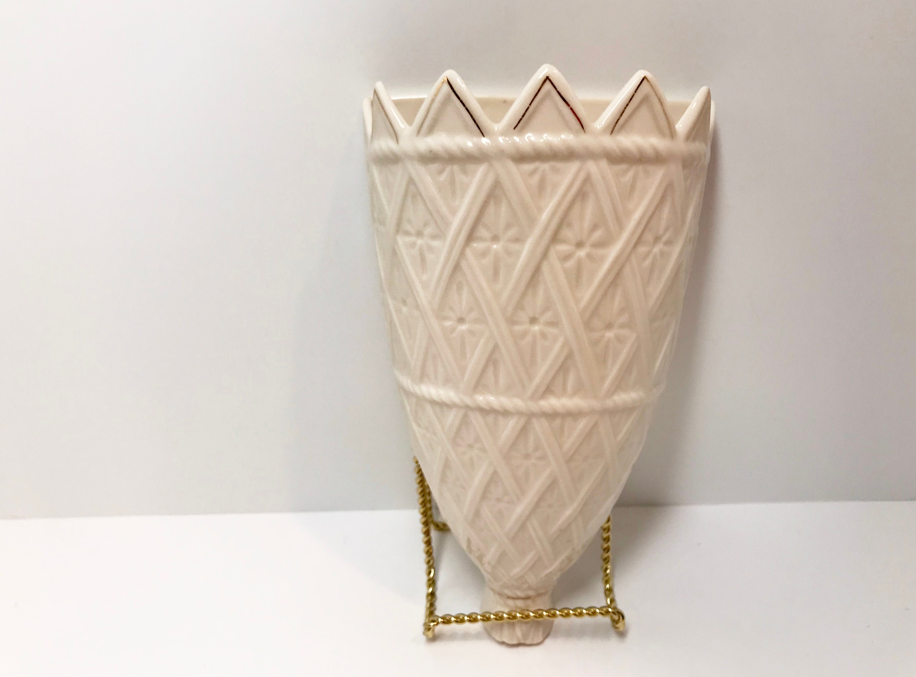 SOLD, Reserved for SR, Belleek Wall Bracket, Belleek Vase, Special
