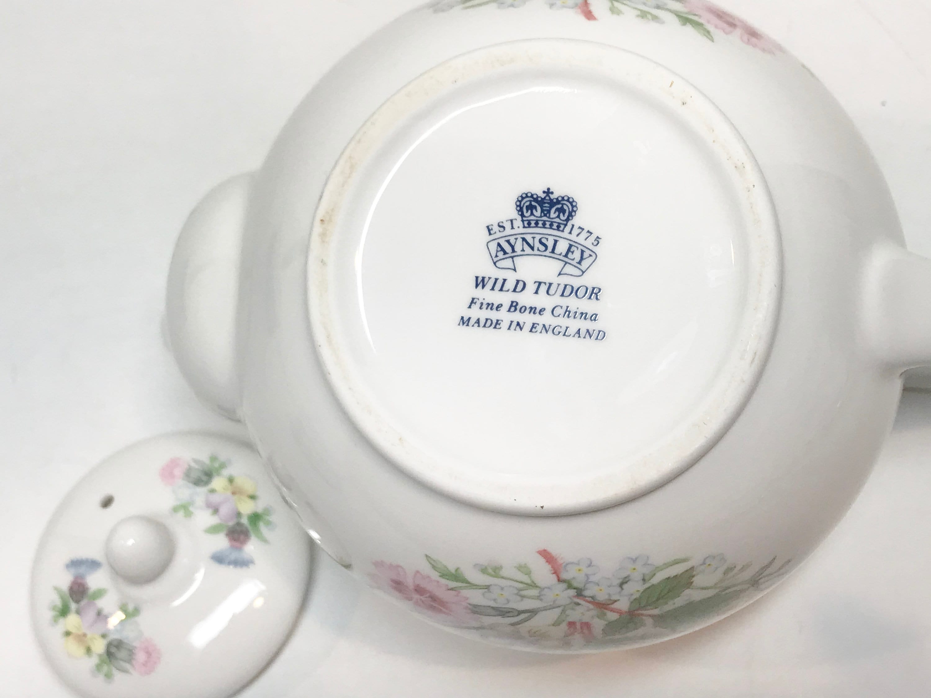Aynsley Teapot, Wild Tudor Pattern, Floral Teapot, English Teapots, English Bone China Teapot