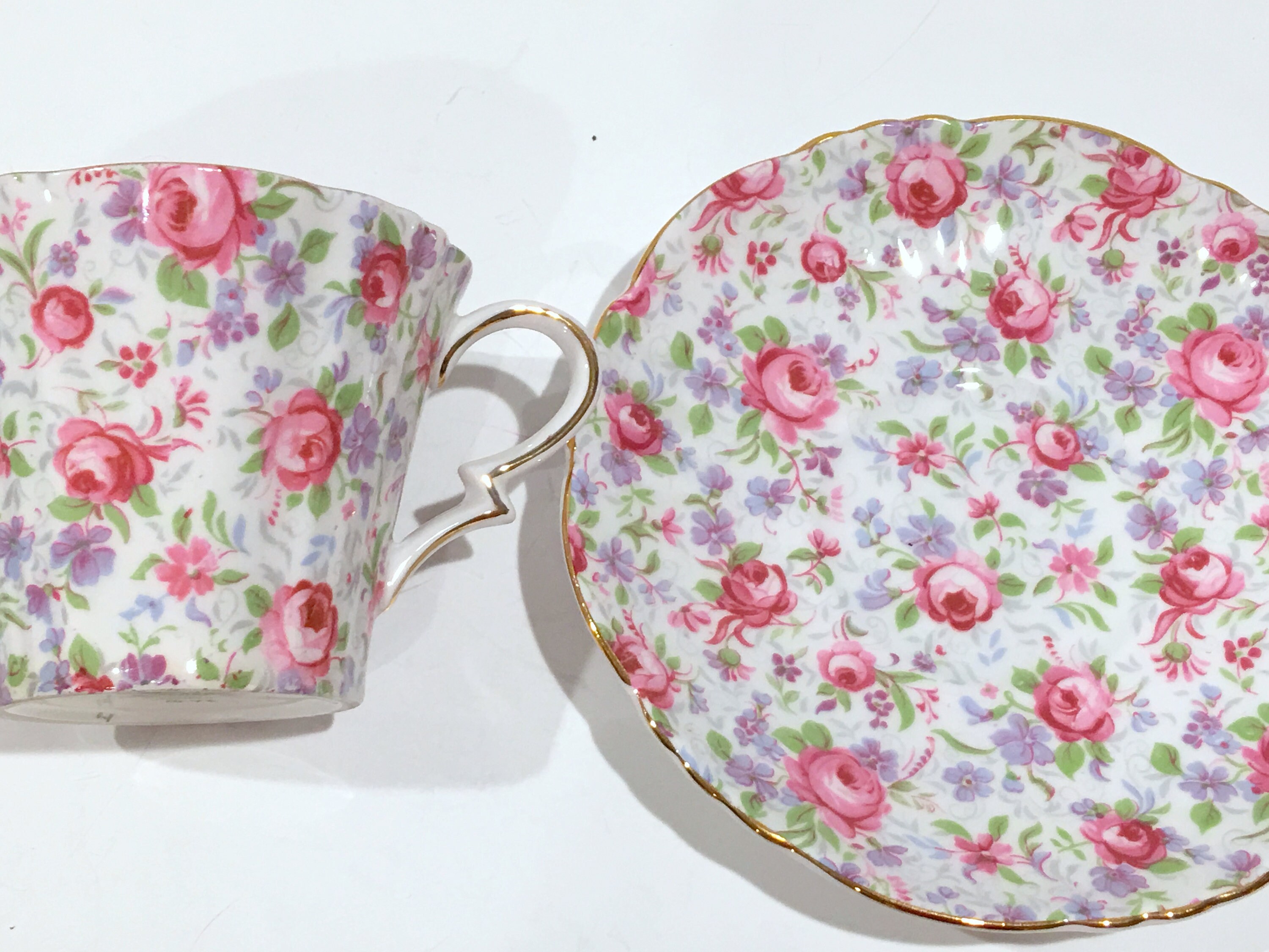 Chintz Royal Standard Tea Cup and Saucer, Antique Teacups, Tea Cups