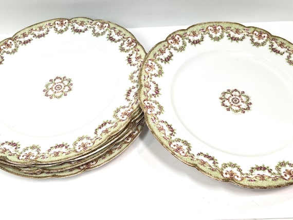 Limoges France Plates , PL Limoges , French Limoges Plates , LS and S New York, Set of Five Limoges Plates , Gift for Her , Anniversary Gift