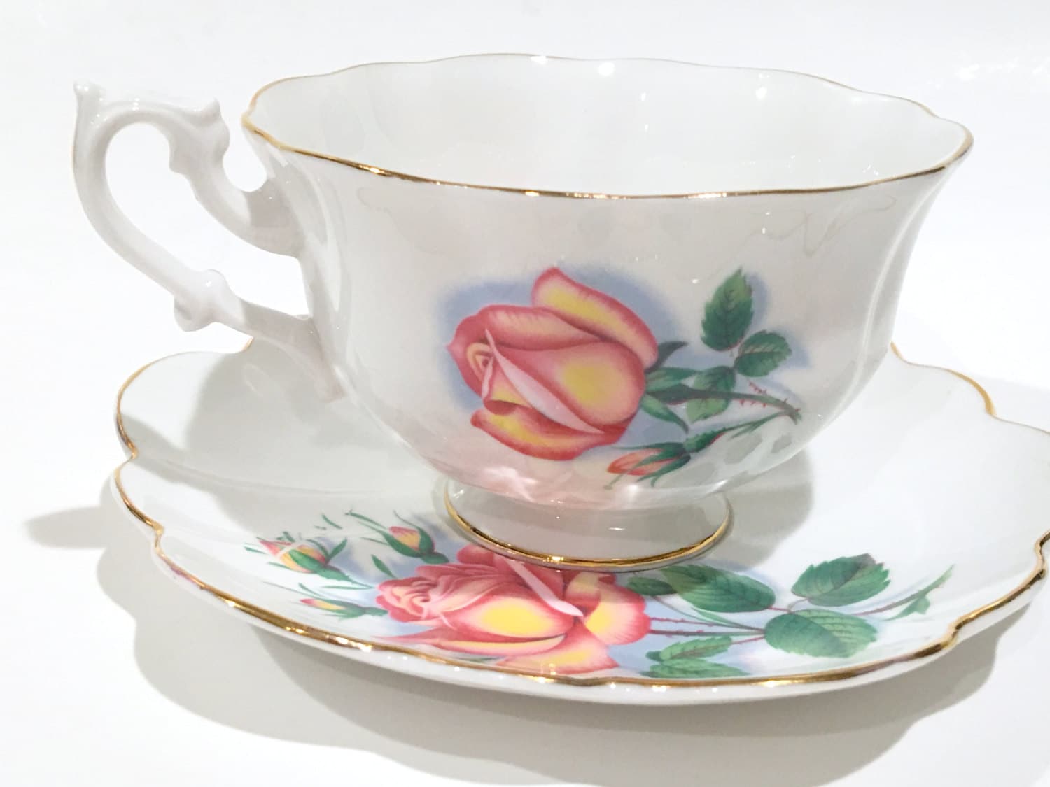 Antique Shelley Teacup and Saucer, Shelley Tea Cup, Atholl Fancy Handle Style, Tea Set, Tea Cups