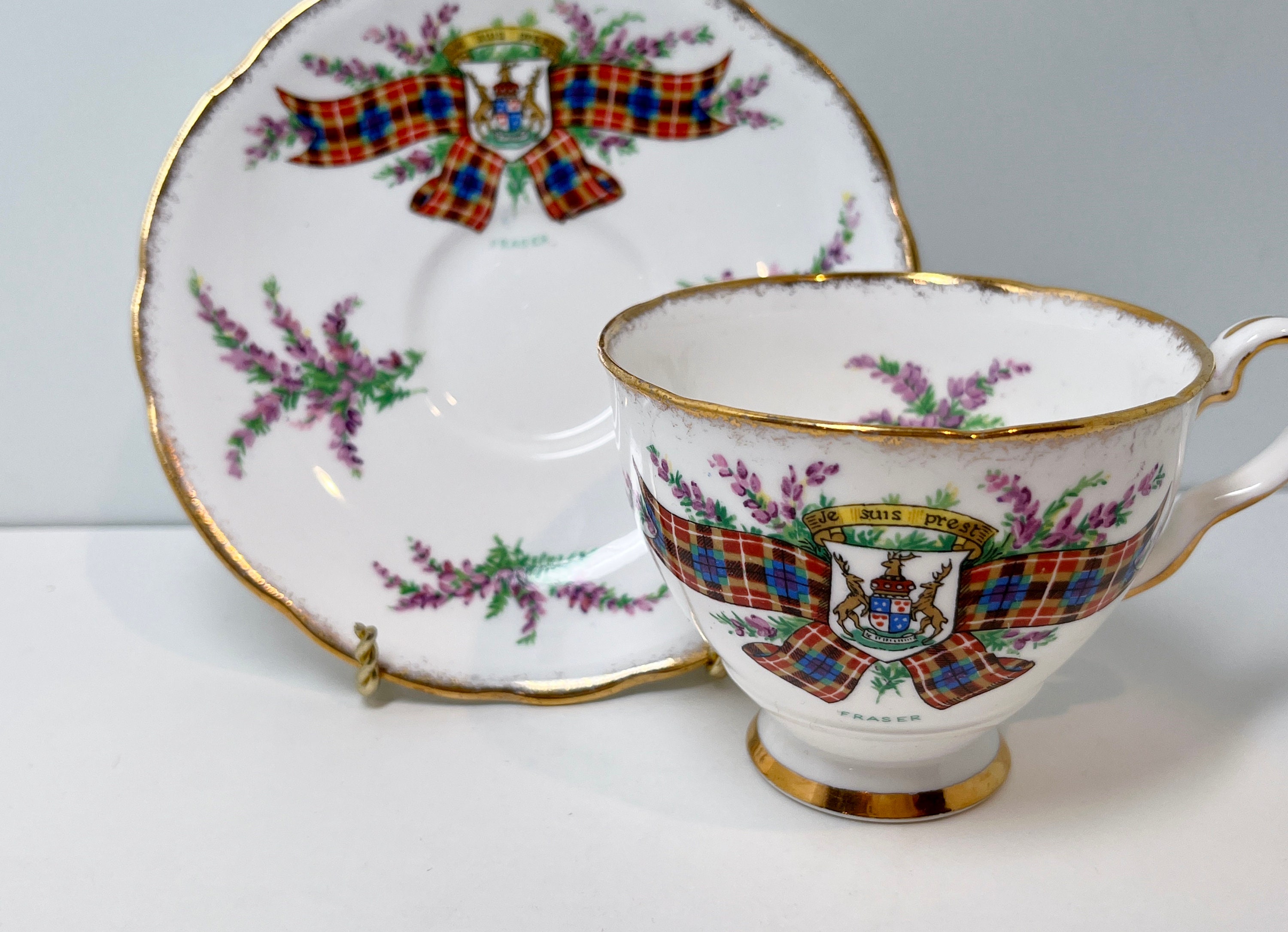 Fraser Clan Teacup and Saucer, Royal Standard Teacup, Scottish Teacups