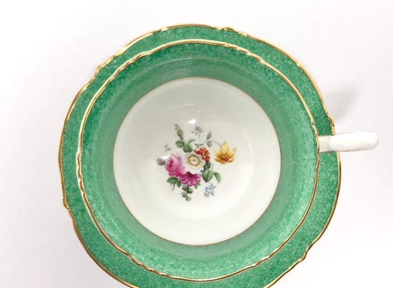 Royal Cauldon Teacup and Saucer, Hand Painted Teacup, English Teacup, Antique Teacup, Gift for Her, Anniversary Gift, Birthday Gift