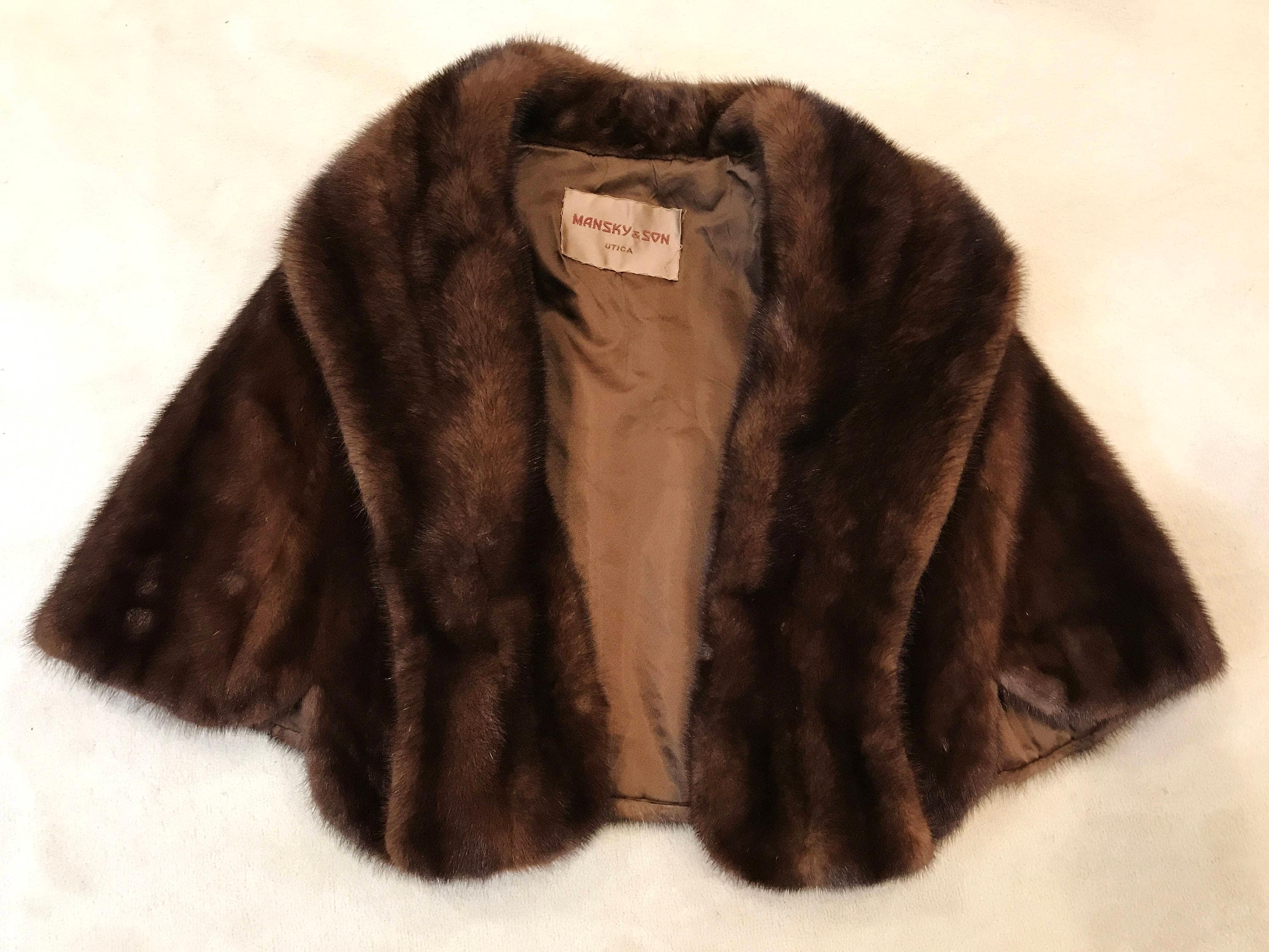 Authentic Mink Stole, Dark Brown Stole, Real Mink Fur Stole, Winter