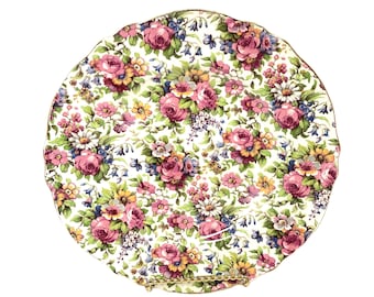 Royal Winton Plate, 8 inch, Summertime Pattern, Floral Plate, Teatime Tea Plate, Gift for Her, Housewarming Gift, Birthday Gift