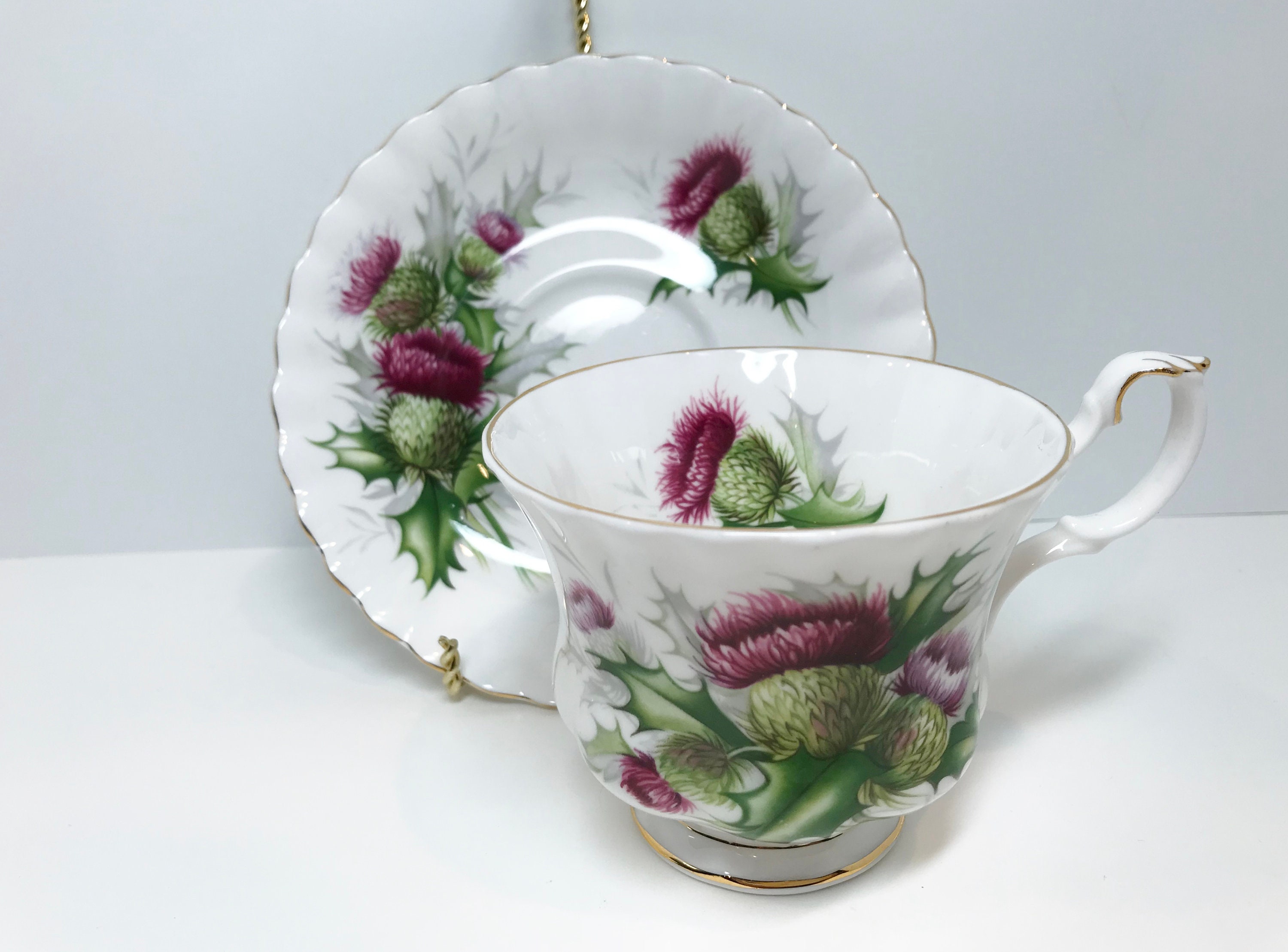 Highland Thistle by Royal Albert, Scottish Tea Cup and Saucer, Scottish