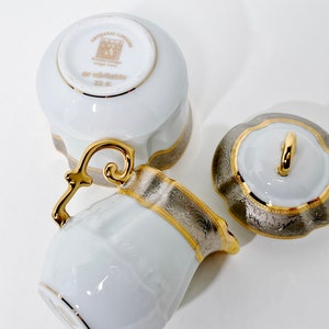 Limoges Creamer Sugar, French Limoges, Artisanal Limoges, Gold Trimmed Sugar Creamer, Gift for Her, Housewarming Gift, Anniversary Gift