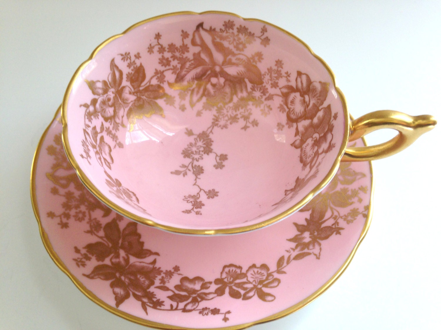 Reserved for SS, Luscious Pink Tea Cup and Saucer, Coalport Tea Cups