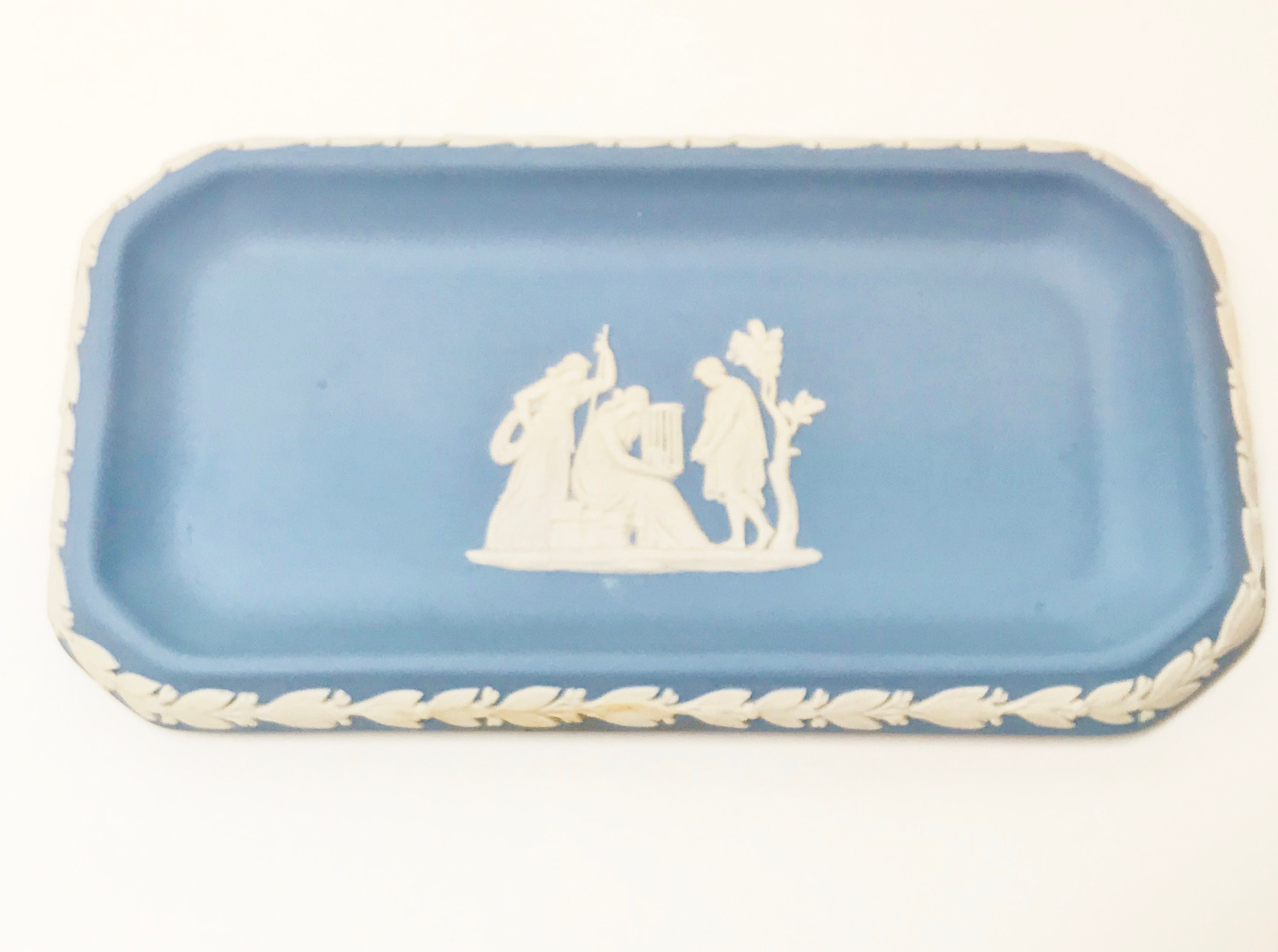 Blue Wedgwood Jasperware Tray, Wedgwood Tray, Vanity Table Accessory