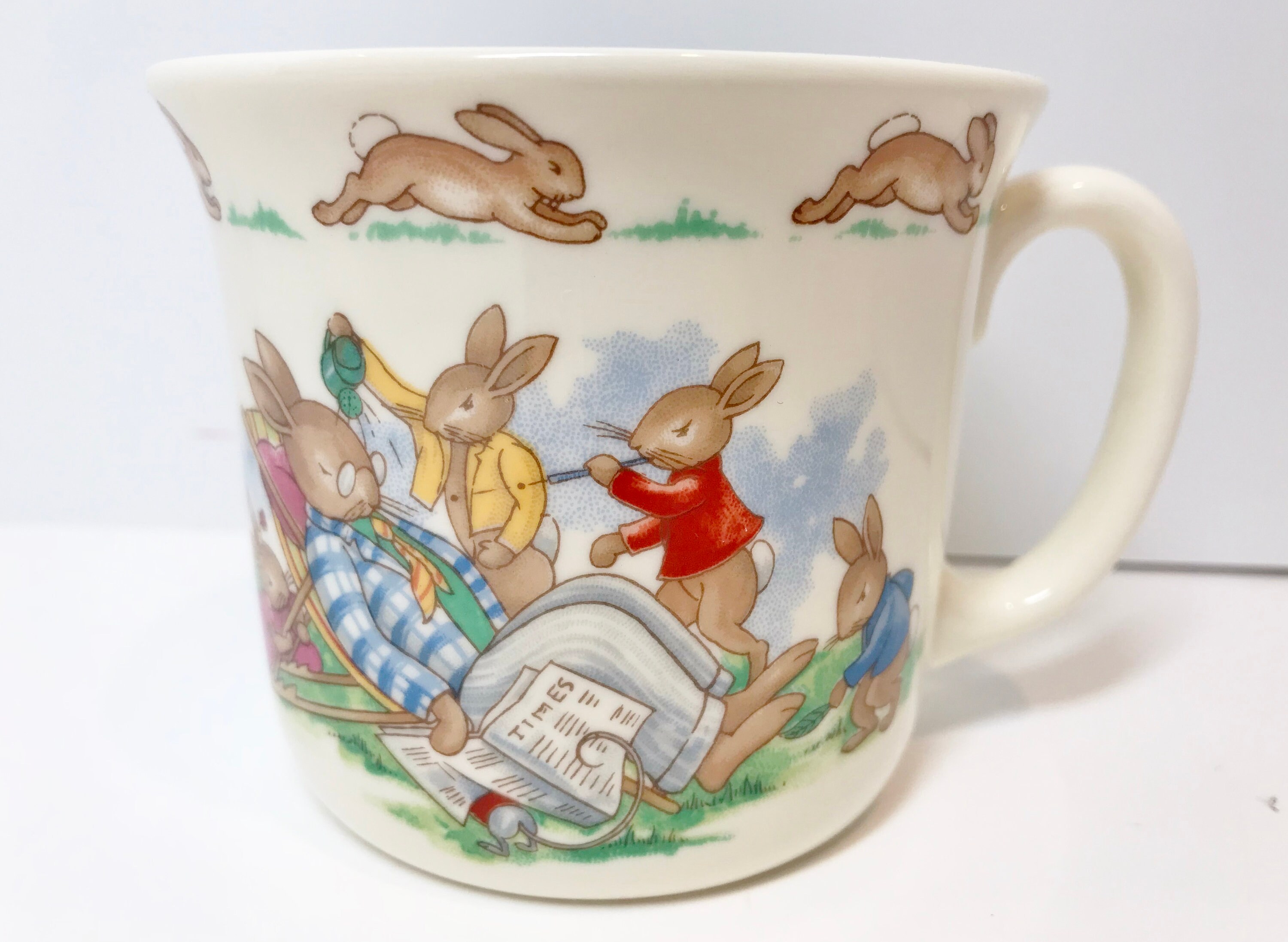 Bunnykins China, Royal Doulton Bunnykins, Cereal Bowl Mug Plate