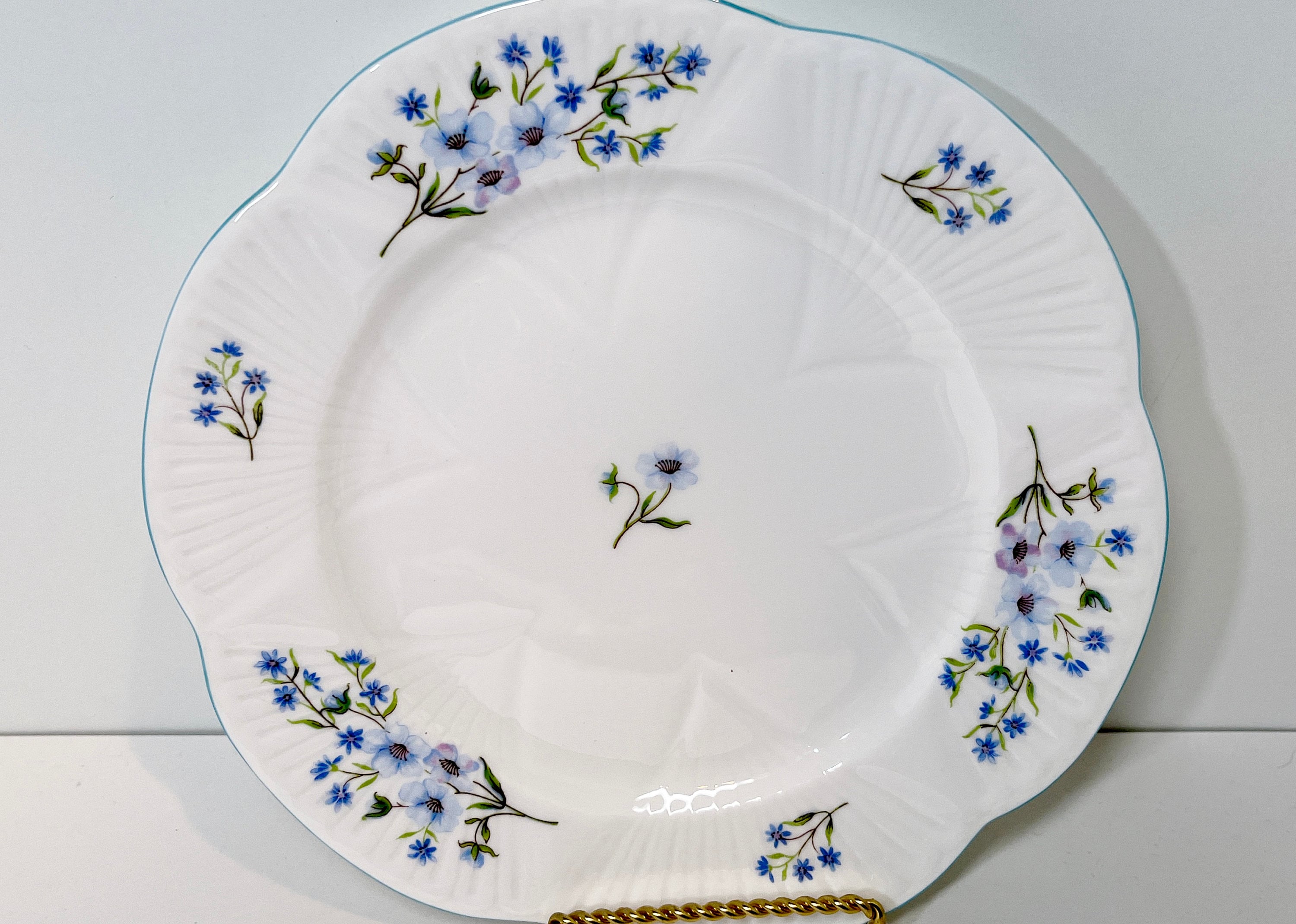 Shelley 8 inch Plate Blue Rock Pattern Shelley China Floral Plate Shelley Blue Rock Oleander