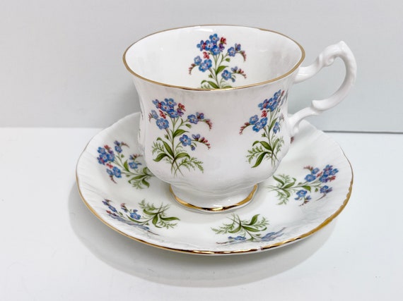 Forget Me Not Teacup and Saucer by Paragon Bone China, Paragon Teacup, Paragon Tea Cups, Vintage Tea Cups, Vintage Teacups, Floral Teacups