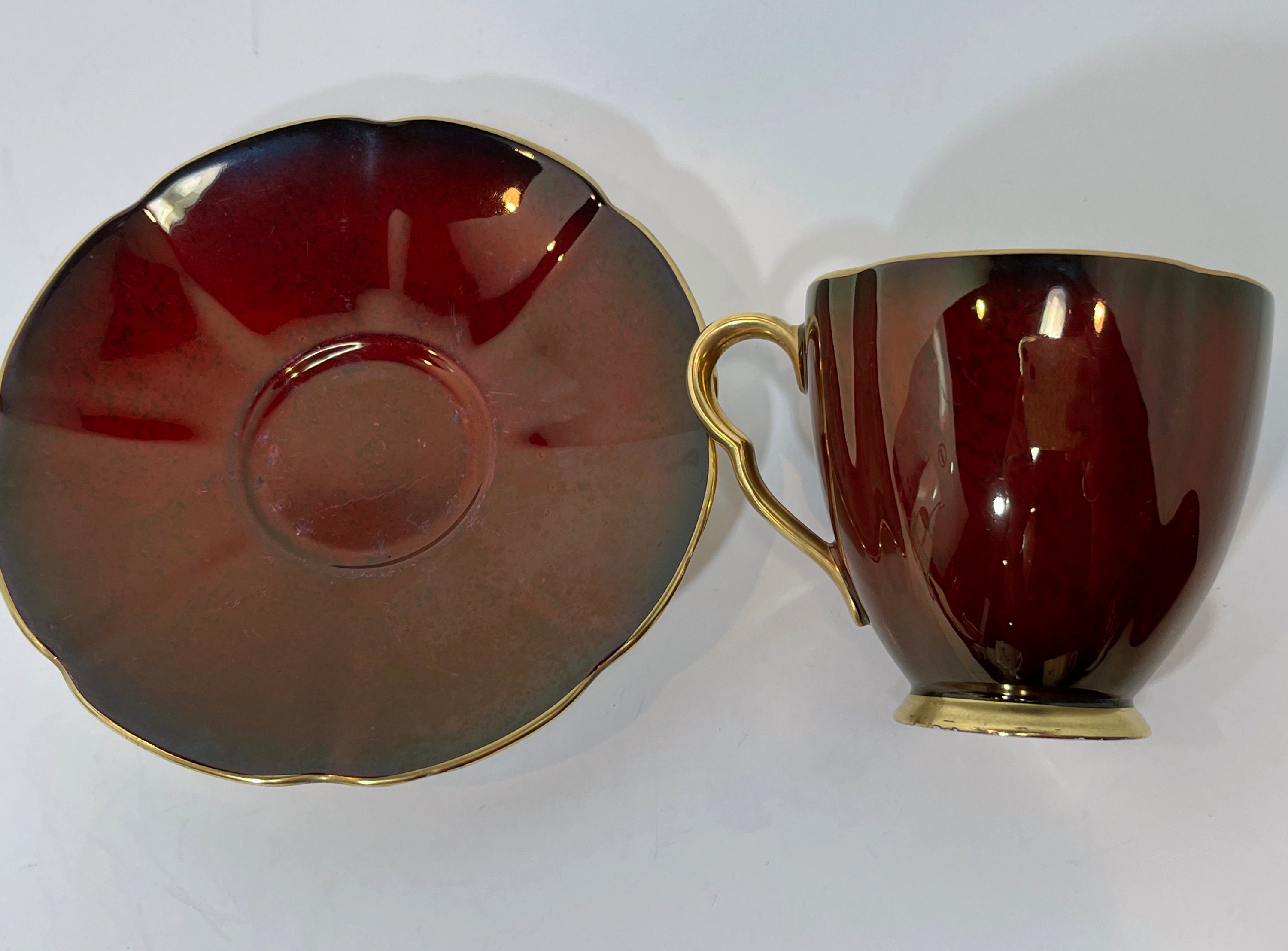GORGEOUS Vintage Carlton Ware Demitasse Cup and Saucer, Rouge Royale - Ruby  Lane