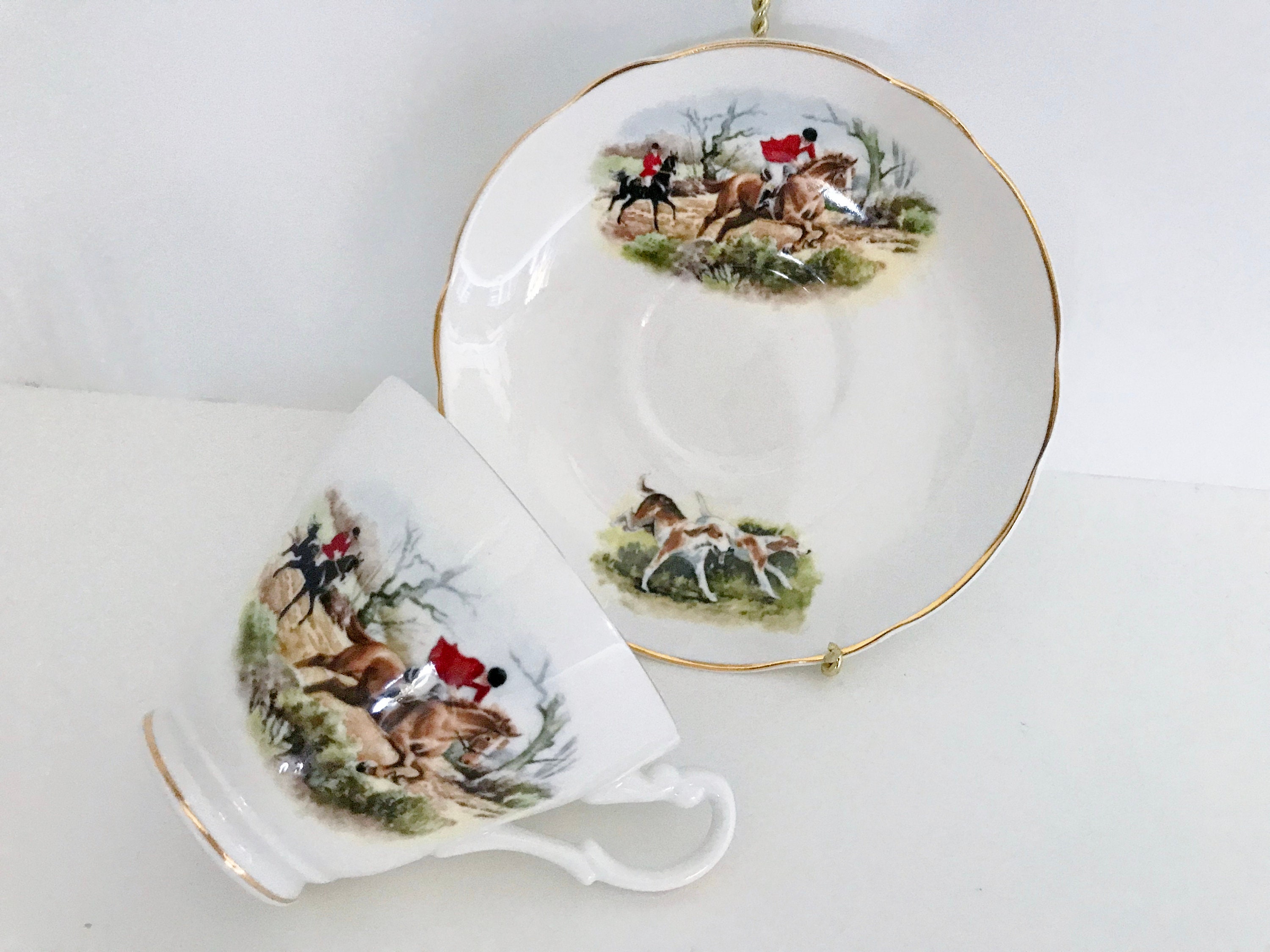 The Hunt Tea Cup, Fox Hunt Tea Cup, Riding to Hounds Cup, Royal Stuart Tea Cup and Saucer