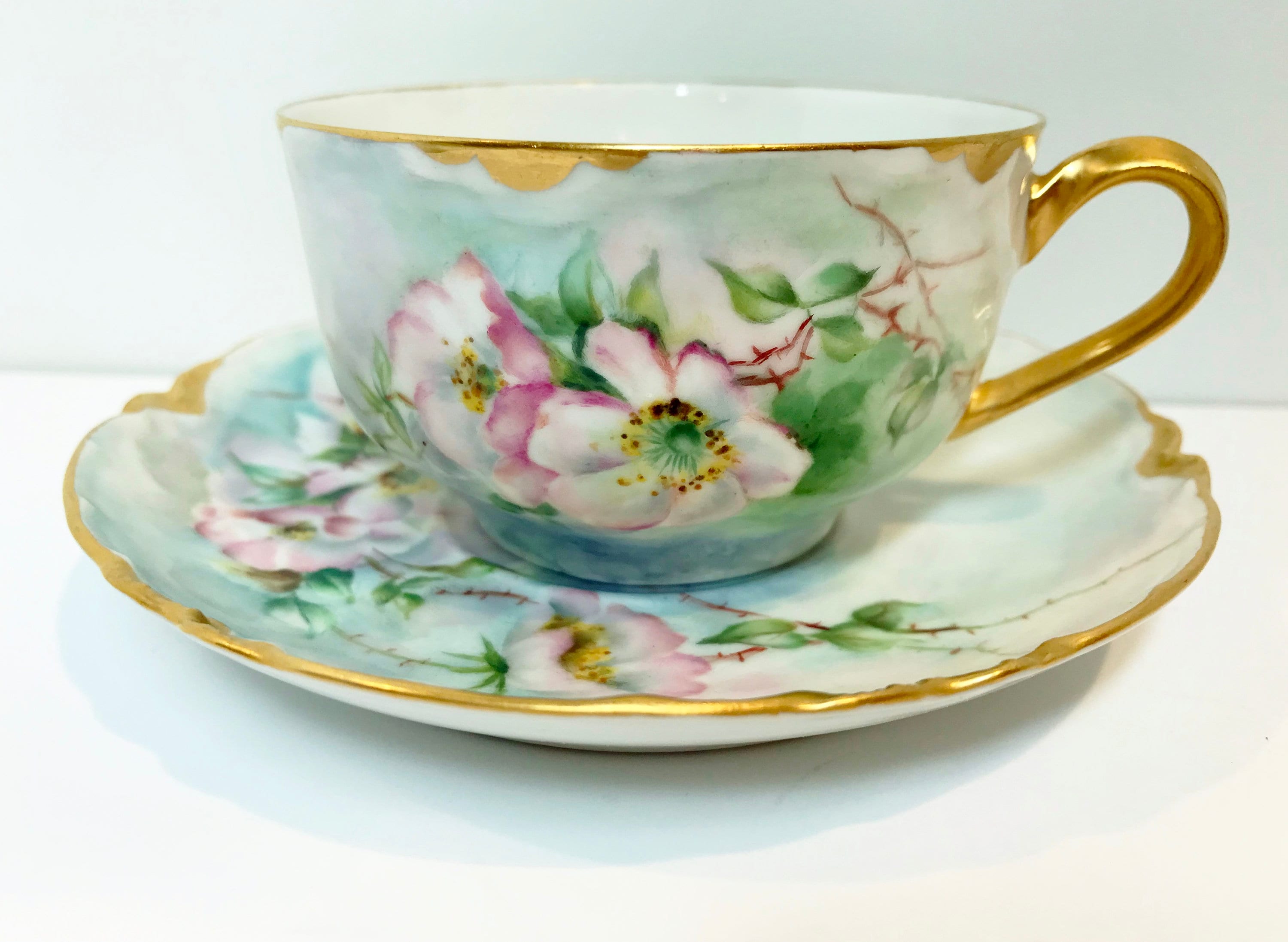 Haviland Limoges Teacup, MCM Limoges Teacup and Saucer, Haviland