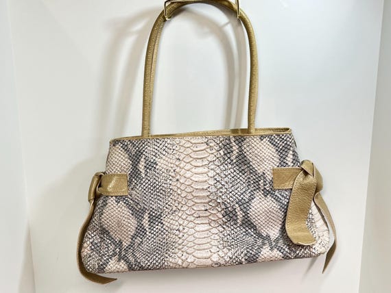 Roberta Gandolfi Bag, Italian Leather Bag, Crocodile Look Bag, Gift for Her, Anniversary Gift, Birthday Gift, Designer Bag