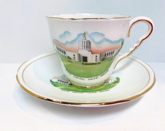 Oregon Teacup and Saucer ,  Royal Stafford Teacup , Salem Oregon Tea Cup , Old Salem Oregon , Friend Gift for Her