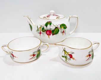 Hammersley Tea Set , Floral Teapot , Floral Tea Cups, Antique Tea Cups Vintage , Housewarming Gift for Her , Anniversary Gift