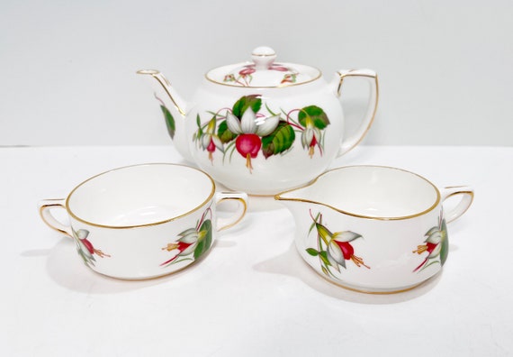 Hammersley Tea Set , Floral Teapot , Floral Tea Cups, Antique Tea Cups Vintage , Housewarming Gift for Her , Anniversary Gift