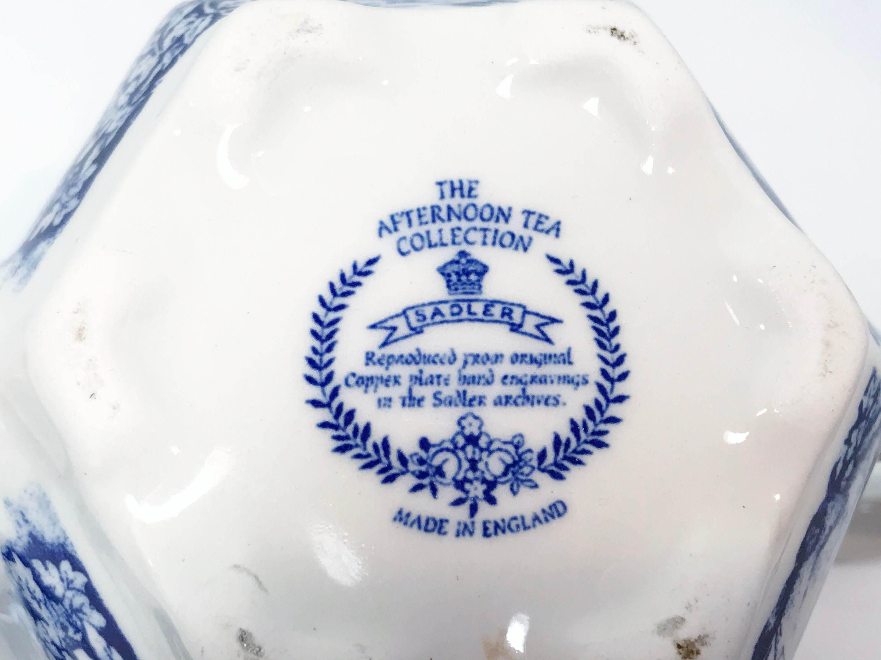 Blue White Sadler Teapot, Individual English Teapot, Sadler Tea Pot