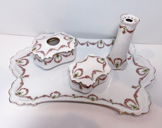 MZ Altrohlau CM-R, Czechoslovakia Bone China Vanity Tray,  Vanity Accessories,  Porcelain Tray, Antique Porcelain