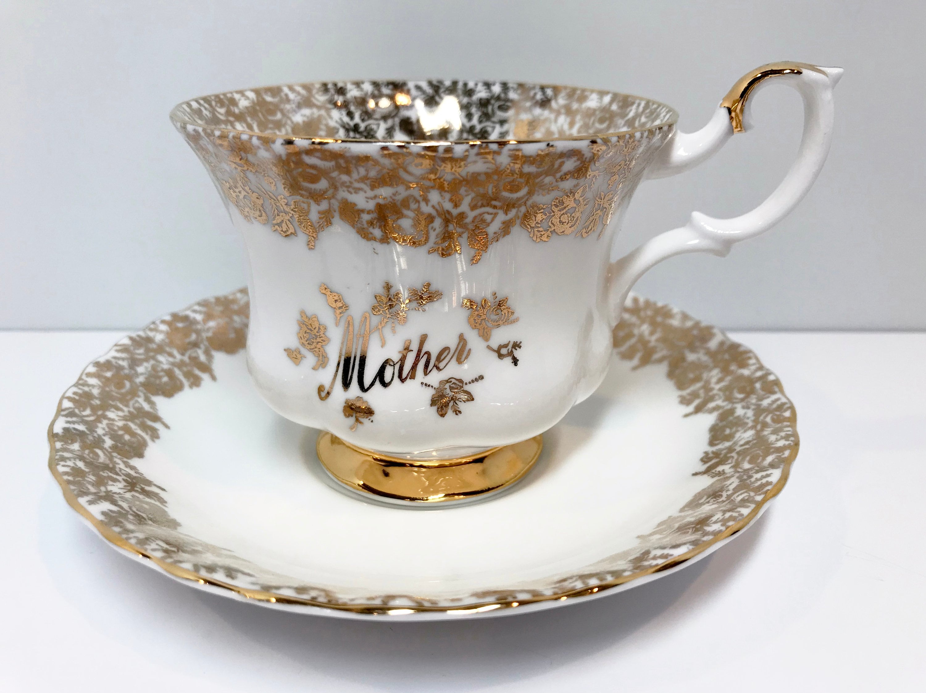 Mother by Royal Albert Tea Cup and Saucer, Antique Tea Cups Vintage,  English Bone China Cups, Gold Cups, Mothers Day Tea Cup