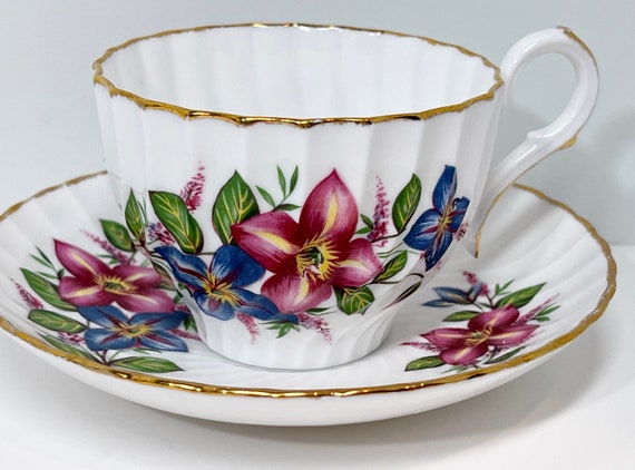 Jason Tea Cup and Saucer  Floral Tea Cup Antique Tea Cup Vintage Tea Cup English Bone China Cup