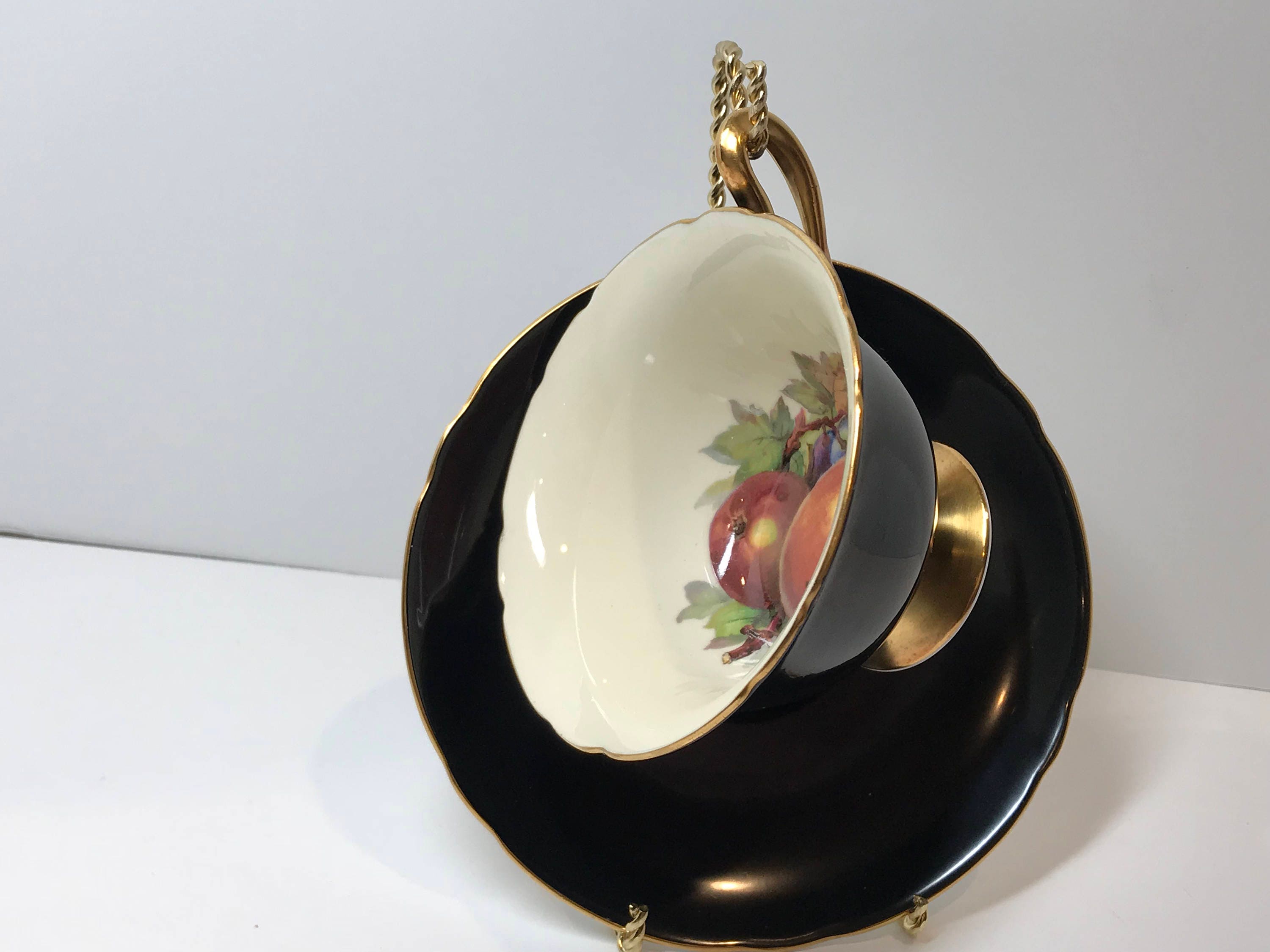 Shelley Tea Cup and Saucer, Shelley China, Black Tea Cups, Antique