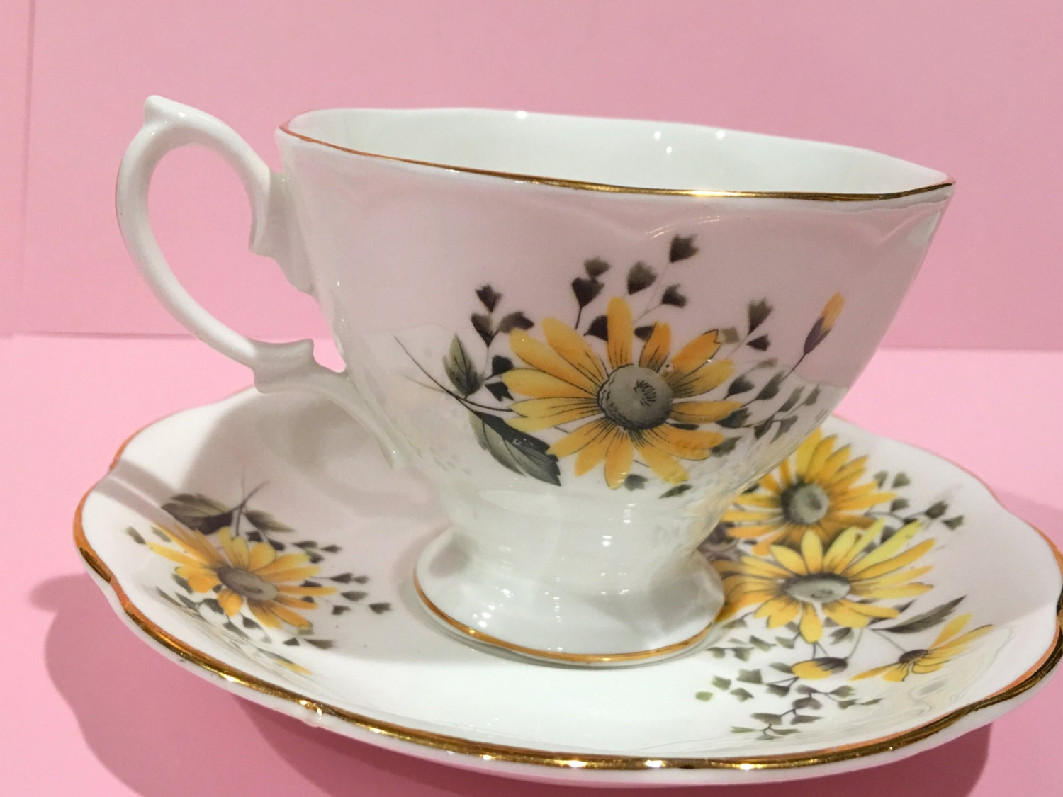 Yellow Daisy Tea Cup and Saucer, Royal Albert Cups, Tea Set, Daisy Tea ...