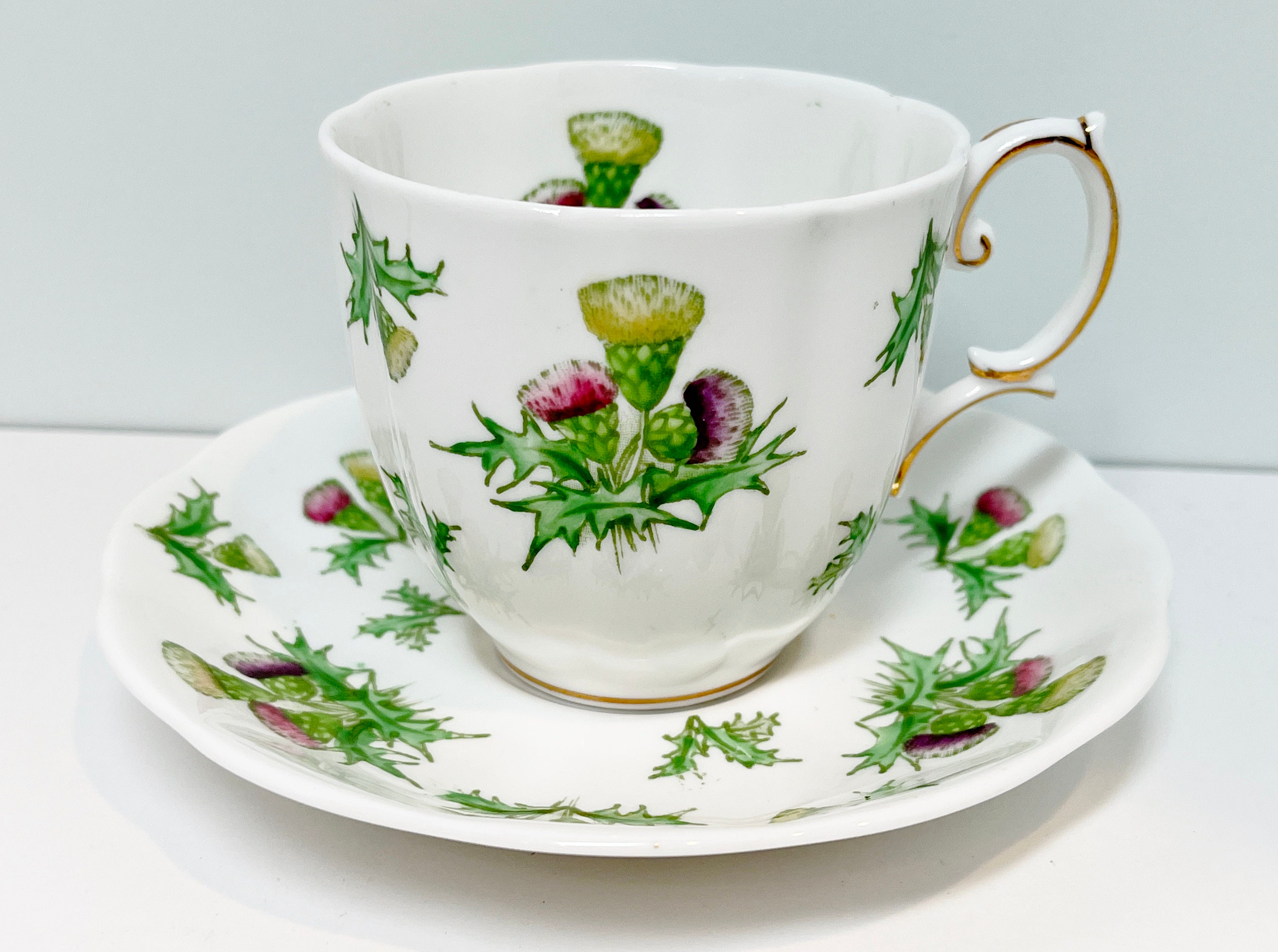 Royal Albert Highland Thistle Cup and Saucer England up to 3 Available