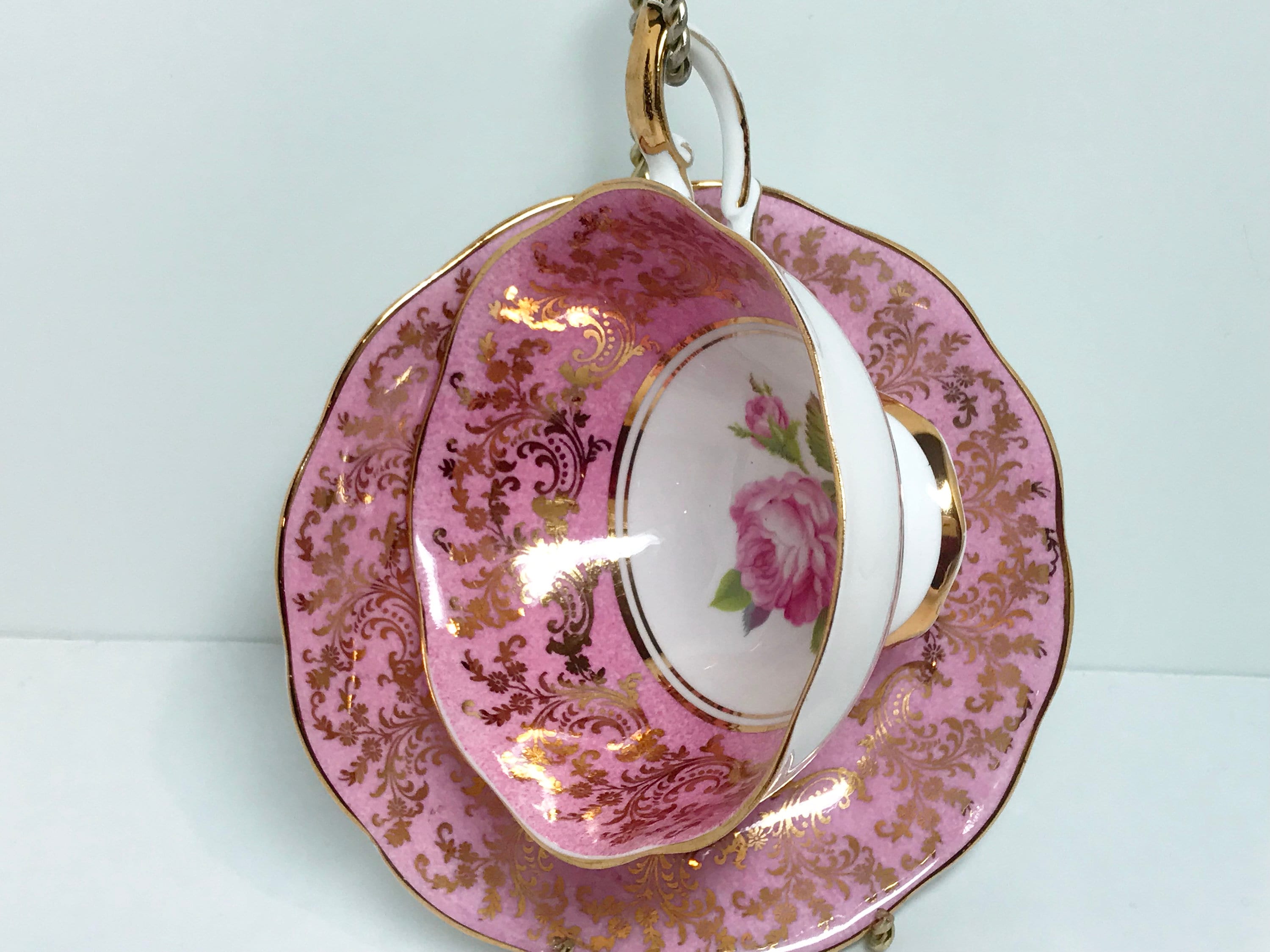 Royal Standard Teacup and Saucer, Pink Rose Teacups, Vintage Teacups
