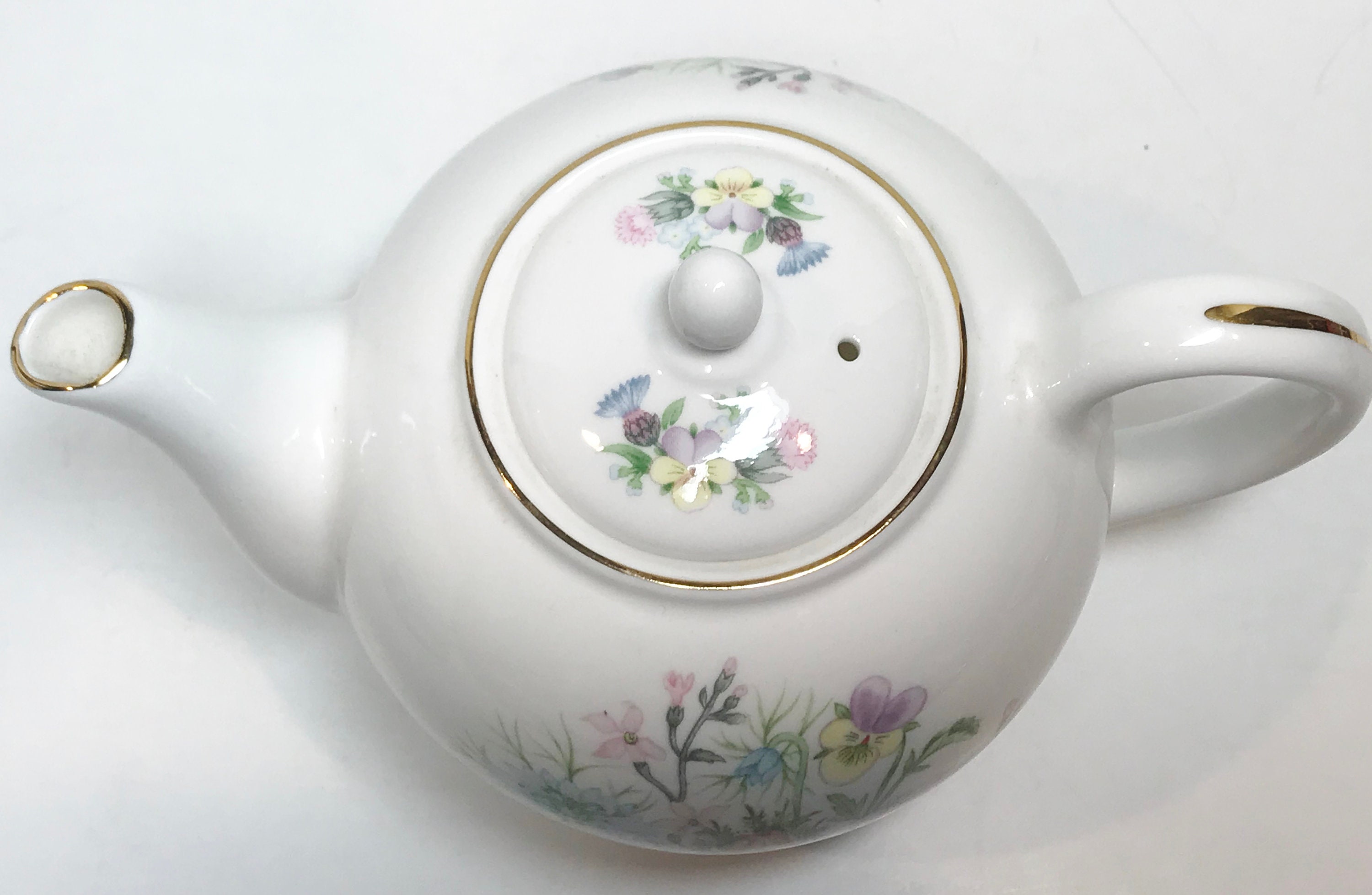 Aynsley Teapot, Wild Tudor Pattern, Floral Teapot, English Teapots