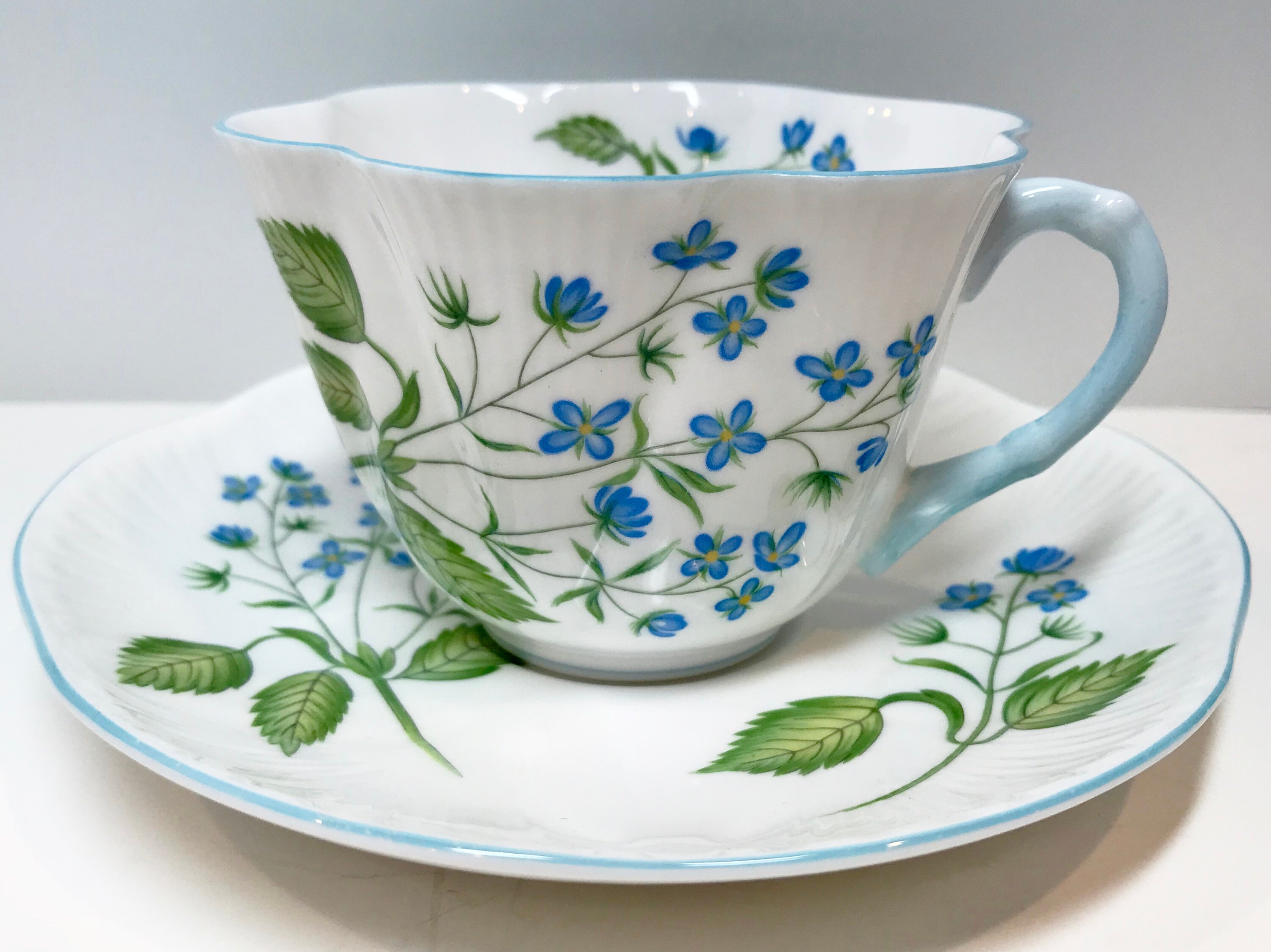 Shelley China, American Brooklime Pattern, Tea Cups Vintage, Shelley