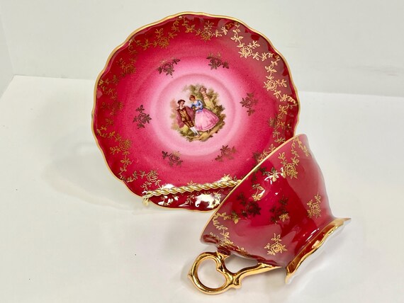 Courting Couple Demitasse, Loving Couple Demitasse, Gift for Her, Gift for Sweetheart, Engagement Gift, Birthday Gift