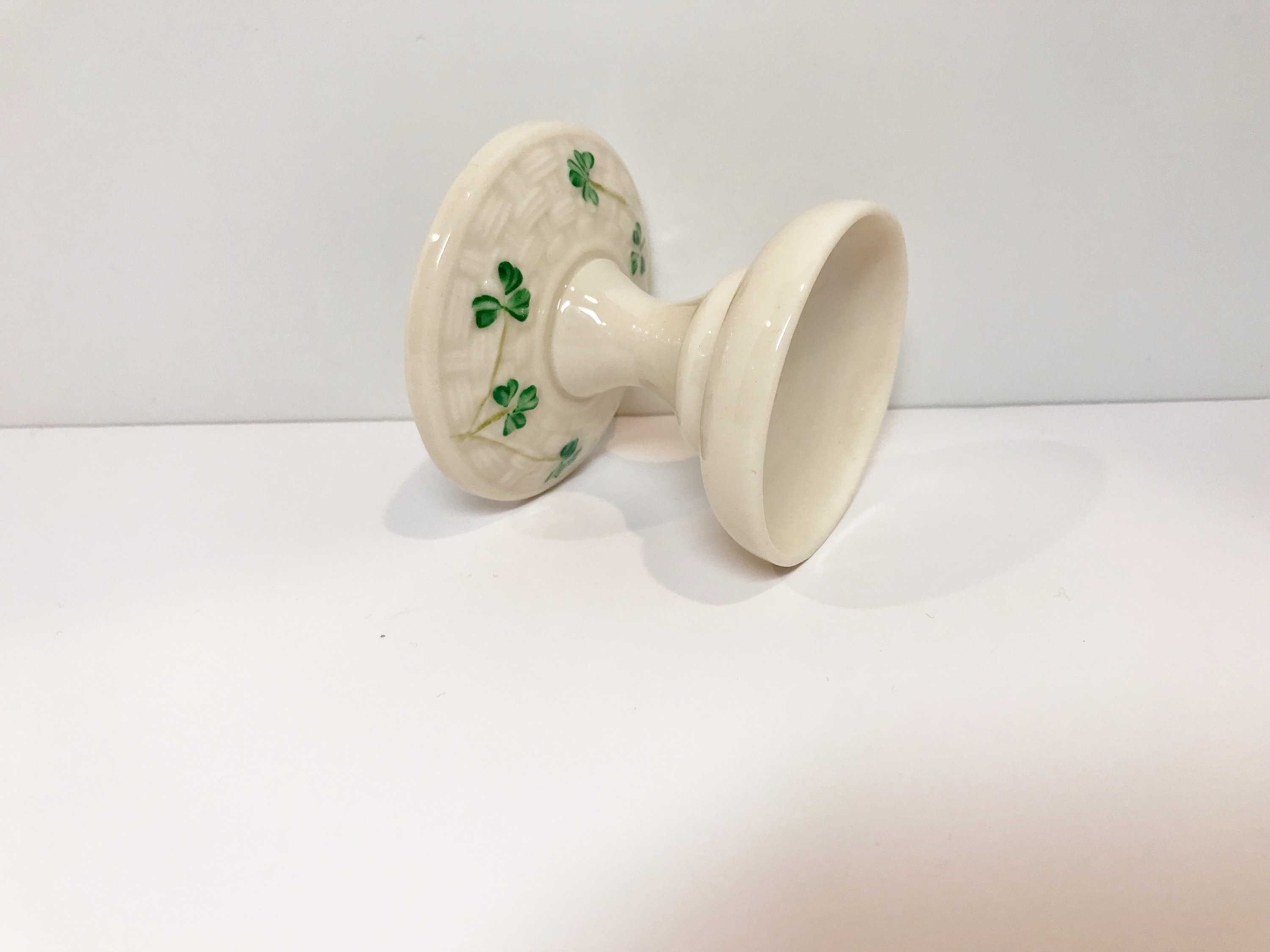 Reserved for SR, Belleek Votive Base, Shamrock Ware Belleek, Gold Mark